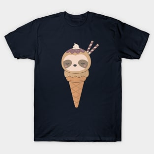 Kawaii Cute Sloth Ice Cream T-Shirt T-Shirt